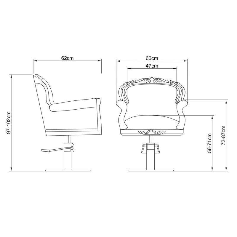 Dream In Reality Black Laurence Vintage Salon Chair DIR 1555