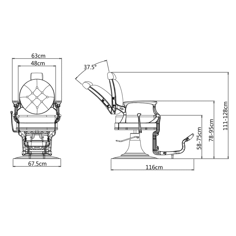 Dream In Reality Kaiser Retro Style Barber Chair DIR 2811