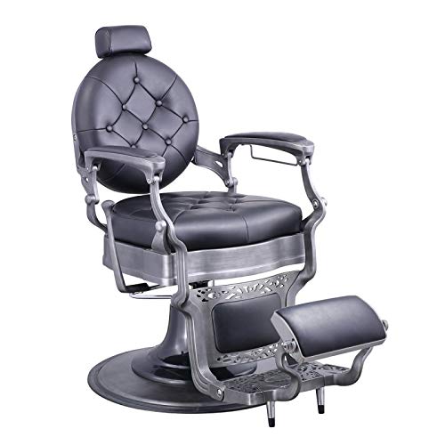 Dream In Reality Vanquish Antique Barber Chair - Brushed Frame DIR 2111-brushed