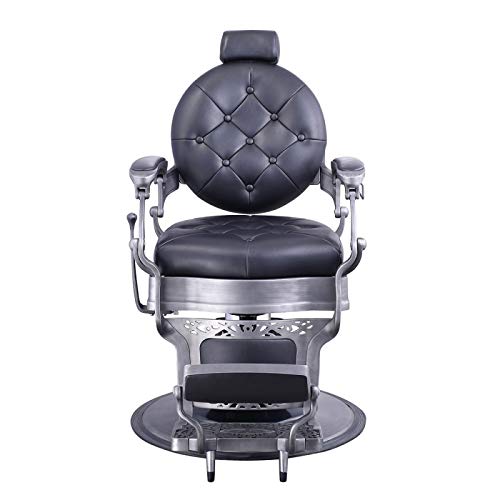 Dream In Reality Vanquish Antique Barber Chair - Brushed Frame DIR 2111-brushed