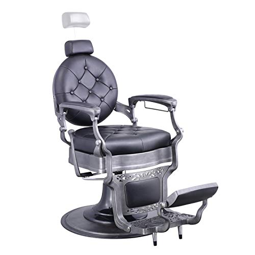 Dream In Reality Vanquish Antique Barber Chair - Brushed Frame DIR 2111-brushed