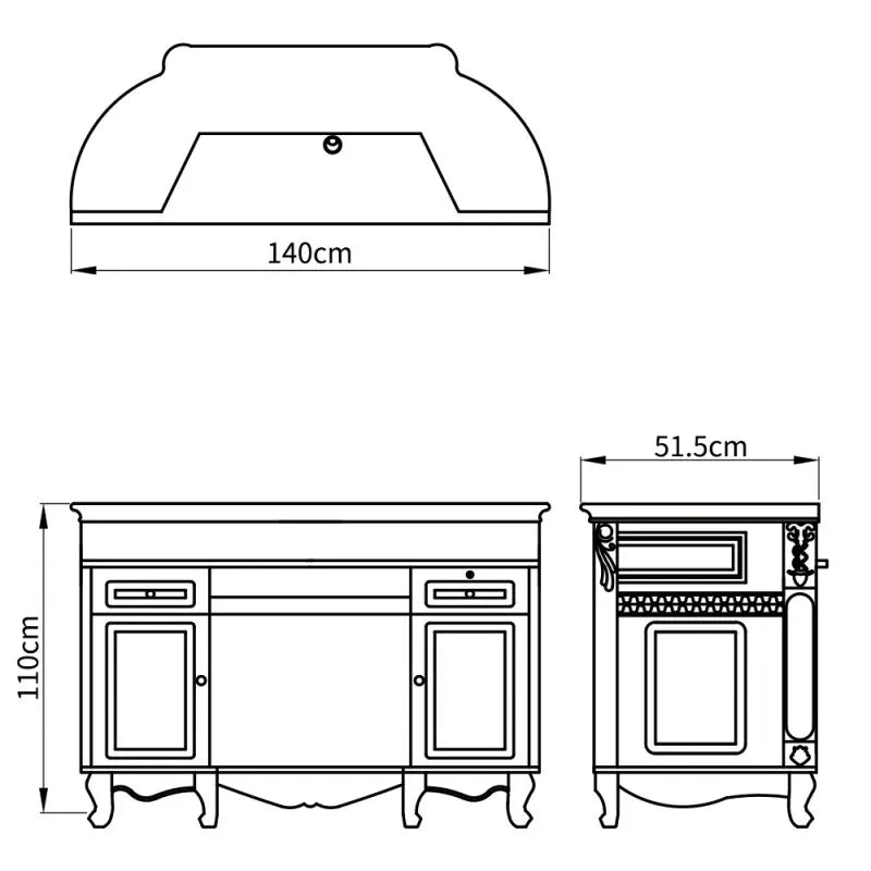 Dream In Reality Antique White Revival LED Illumination Vintage Reception Desk DIR 4303VT