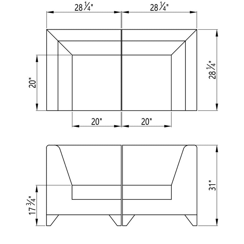 Dream In Reality Magic Cubo Waiting Bench - 2 Seats DIR 0022-2-seats