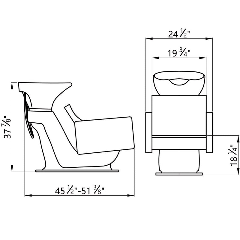 Dream In Reality Takaran Adjustable Shampoo Chair DIR 7288