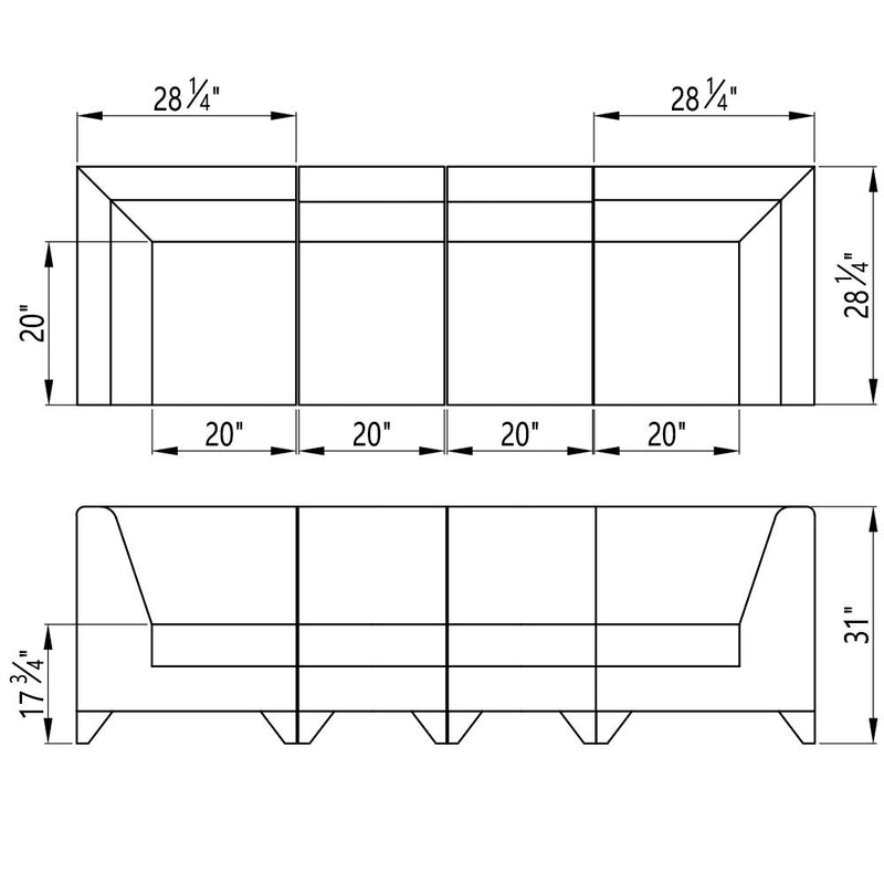 Dream In Reality Magic Cubo Waiting Bench - 4 Seats DIR 0022-4-seats