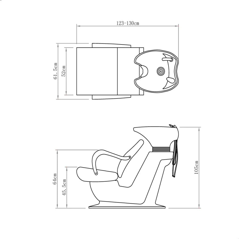 Dream In Reality Beckman Salon Shampoo Unit with Adjustable Seat DIR 7198