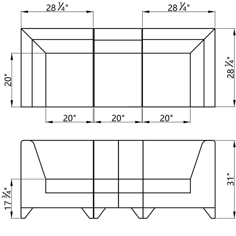 Dream In Reality Magic Cubo Waiting Bench - 3 Seats DIR 0022-3-seats