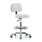 Graham Field Physician Stool, D-Handle Release, Polished Aluminum Base w/Backrest and Foot Ring 9702-BFR-AL