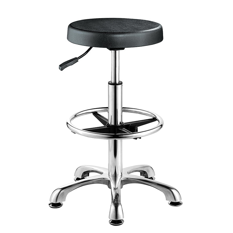 Graham Field Lab/Counter Stool, Chrome 360 Hand Release, Polished Aluminum Base w/Foot Ring