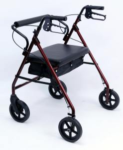 Karman Healthcare R-4800 Extra Wide Lightweight Rollator, Aluminum, 20 lbs.-Burgundy R-4800-BD