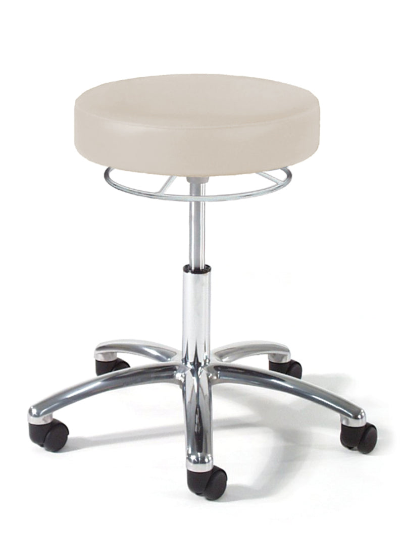 Graham Field Physician Stool, Chrome 360 Hand Release, Polished Aluminum Base 9903-AL