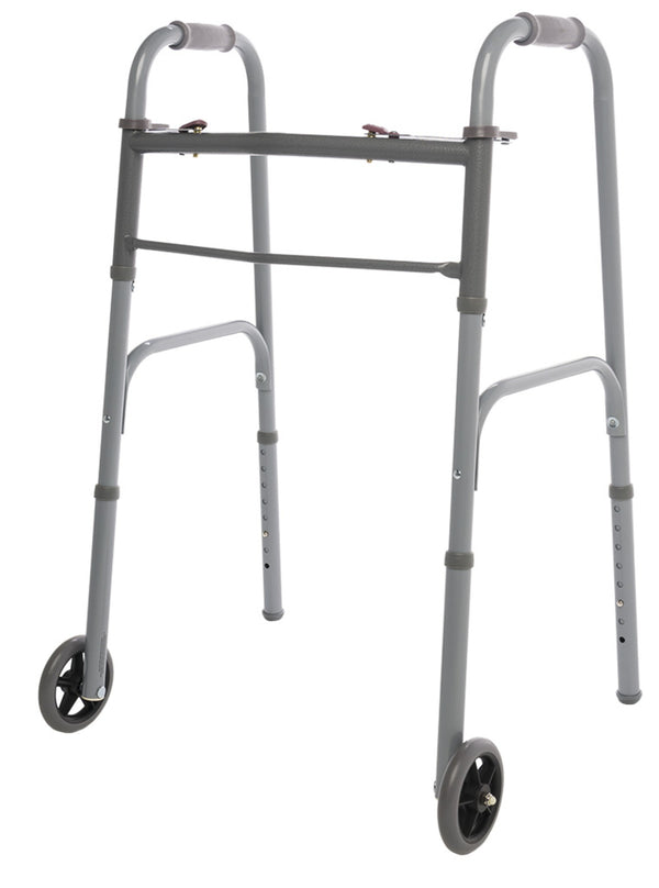 Graham Field Two Button Folding Walker with 5" Wheels | pack of 4  | 716280A-4