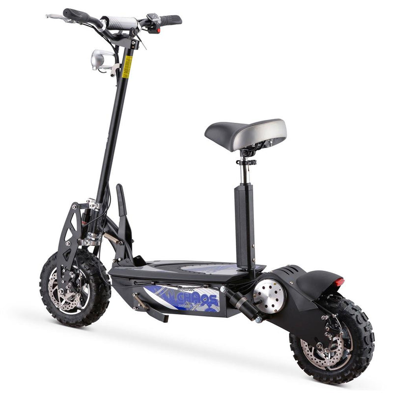 MotoTec Chaos 2000w 60v Lithium Electric Scooter Black MT-Chaos_Black