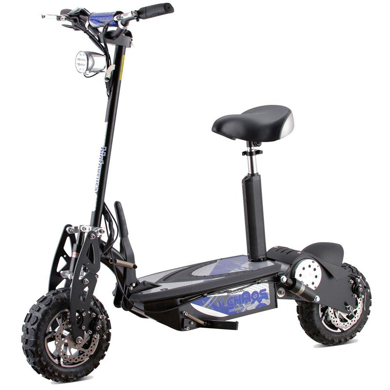 MotoTec Chaos 2000w 60v Lithium Electric Scooter Black MT-Chaos_Black