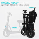 MotoTec Folding Mobility Electric Trike 48v 700w Dual Motor Lithium Black MT-FOLD-TRK-700