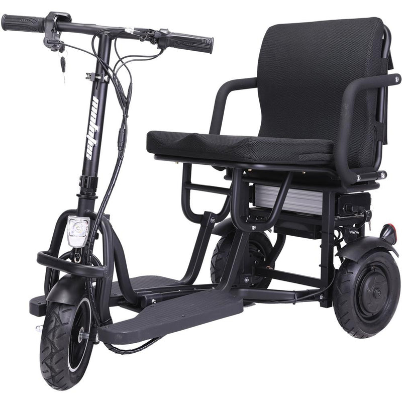 MotoTec Folding Mobility Electric Trike 48v 700w Dual Motor Lithium Black MT-FOLD-TRK-700