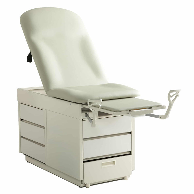 Graham Field Exam Table: Three Pass-Through Drawers, Two Storage Drawers, Stirrups - Drawer Warmer 4200-DW-AL