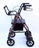 Karman Healthcare R-4602-T Rollator and Transport Combo with Flip-up Footplate and Padded Seat R-4602-T-BL