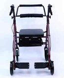 Karman Healthcare R-4602-T Rollator and Transport Combo with Flip-up Footplate and Padded Seat R-4602-T-BL