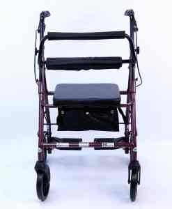 Karman Healthcare R-4602-T Rollator and Transport Combo with Flip-up Footplate and Padded Seat R-4602-T-BL