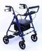 Karman Healthcare R-4602-T Rollator and Transport Combo with Flip-up Footplate and Padded Seat R-4602-T-BL