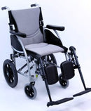 Karman Healthcare S-Ergo 115 Ergonomic Transport Wheelchair with Swing Away Footrest in silver S-115F16SS-TP