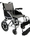 Karman Healthcare S-Ergo 115 Ergonomic Transport Wheelchair with Swing Away Footrest in silver S-115F16SS-TP