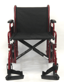 Karman Healthcare T-920W Heavy Duty Burgundy Transport Wheelchair with Removable Footrest and Armrest T-920W