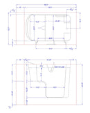 Avora Bath Elite Series 3252 Transfer Tubs Mobility Bathworks 52X32X41