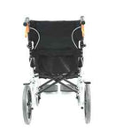 Karman Healthcare Ergo Lite Ultra Lightweight Ergonomic Transport Wheelchair with Companion Hill Brakes in Silver S-2501F16SS-TP