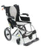 Karman Healthcare Ergo Lite Ultra Lightweight Ergonomic Transport Wheelchair with Companion Hill Brakes in Silver S-2501F16SS-TP