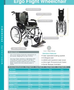 Karman Healthcare Ergo Flight Ultra Lightweight Ergonomic Wheelchair S-2512F16SS