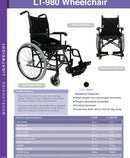 Karman Healthcare LT-980 18" seat 24 lbs. Ultra Lightweight Wheelchair LT-980-BK