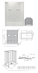 Mobility Bathworks 6030 Fiberglass Shower System 5 Piece Barrier Free 6030SS