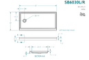 Mobility Bathworks 6030 Low Step Shower Pan 3" Threshold