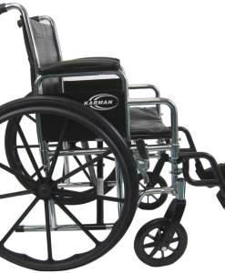 Karman Healthcare KN-920 Heavy Duty Wheelchair with Removable Armrest and Adjustable Seat Height in Chrome - KN-920W-APT