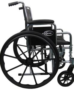 Karman Healthcare KN-920 Heavy Duty Wheelchair with Removable Armrest and Adjustable Seat Height in Chrome - KN-920W-APT