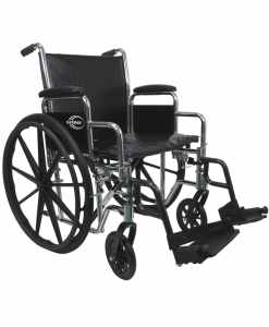 Karman Healthcare KN-920 Heavy Duty Wheelchair with Removable Armrest and Adjustable Seat Height in Chrome - KN-920W-APT