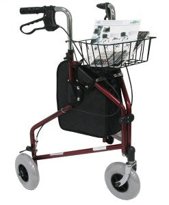 Karman Healthcare R-3600 3 Wheel Rollator with Large 8" Casters , Aluminum, 13lbs R-3600-BL