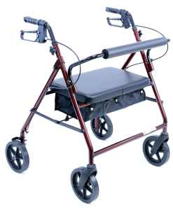 Karman Healthcare R-4800 Extra Wide Lightweight Rollator, Aluminum, 20 lbs.-Burgundy R-4800-BD