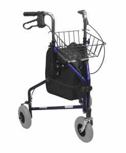 Karman Healthcare R-3600 3 Wheel Rollator with Large 8" Casters , Aluminum, 13lbs R-3600-BL