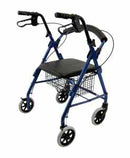 Karman Healthcare R-4100 Low Seat  Rollator with Loop Brakes, Padded Seat, and Basket R-4100-BL