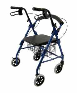 Karman Healthcare R-4100 Low Seat  Rollator with Loop Brakes, Padded Seat, and Basket R-4100-BL