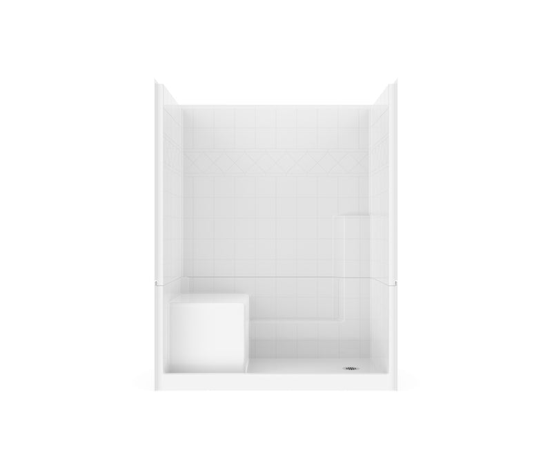 Mobility Bathworks 6032 Fiberglass Shower System Subway Tile 5 Piece Barrier Free 6032SSS