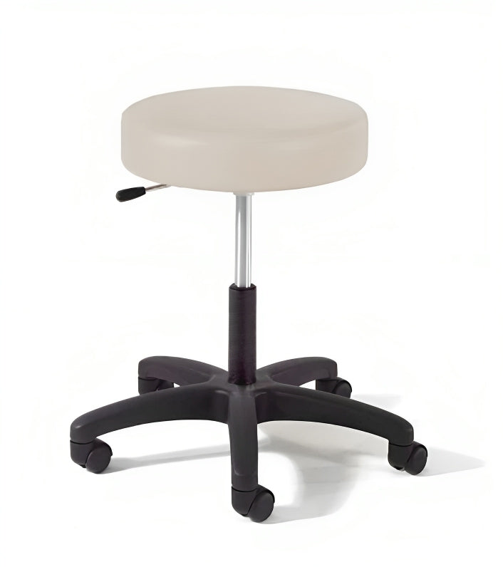 Graham Field Physician Stool, Single Lever Release, Black Composite Base w/Backrest 9501-B-AL