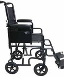 Karman Healthcare T-2700 Black Transport Wheelchair with Removable Armrest and Footrest