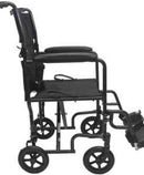 Karman Healthcare T-2017 23 lbs. Steel Black Transport Chair with Removable Footrest T-2017