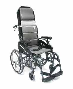 Karman Healthcare VIP 515 Tilt in Space Lightweight Reclining Wheelchair with 20" inch Rear Wheels in Diamond black VIP515-16